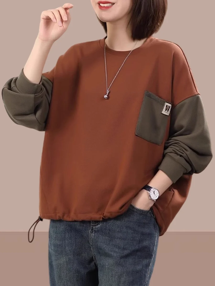 Pure Cotton Long Sleeve round Neck Sweatshirt Loose Fit Mom Style Spring Autumn New Arrival Comfortable Base Shirt Top
Pure Cotton Long Sleeve round Neck Sweatshirt Loose Fit Mom Style Spring Autumn New Arrival Comfortable Base Shirt Top
