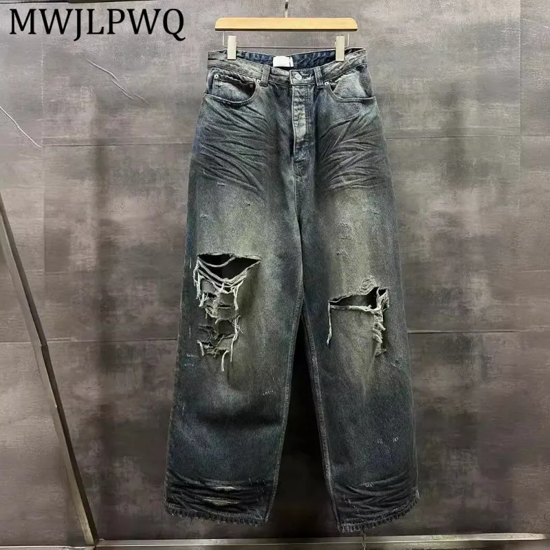MWJLPWQ High-Quality Dyeing Distressed Large Hole Jeans Unisex Streetwear Loose Fit Spring Autumn Hiphop Male Long Pants 16655
MWJLPWQ High-Quality Dyeing Distressed Large Hole Jeans Unisex Streetwear Loose Fit Spring Autumn Hiphop Male Long Pants 16655