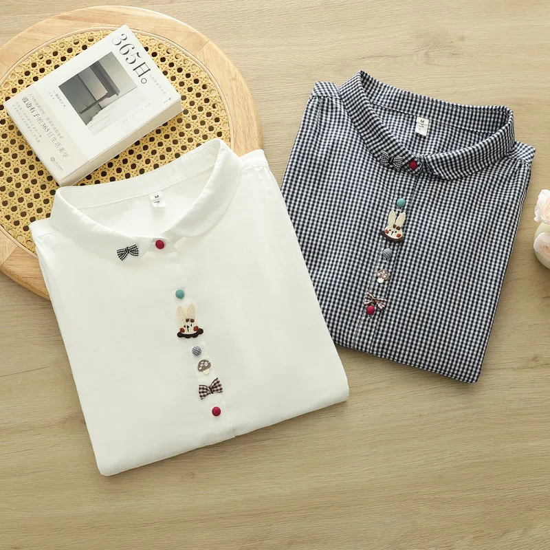 2026 Women's Decorative Button Cotton Yarn Shirt, Japanese Style Loose 3/4 Sleeve Blouse Middle Aged Women Clothes
2026 Women's Decorative Button Cotton Yarn Shirt, Japanese Style Loose 3/4 Sleeve Blouse Middle Aged Women Clothes