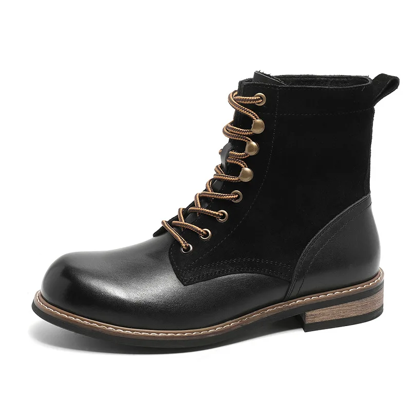 Genuine Leather Men Combat Boots Patchwork Hiking Boot Leisure Wild Shoes American Style Ankle Boots
Genuine Leather Men Combat Boots Patchwork Hiking Boot Leisure Wild Shoes American Style Ankle Boots
