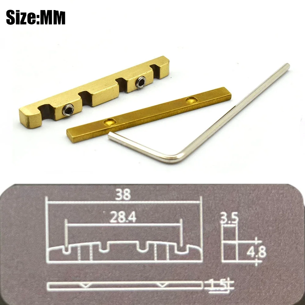 1 PC Brass Metal Electric Bass Height Adjustable Nut for PB and Jazz Style Electric Bass 38*3.5MM
1 PC Brass Metal Electric Bass Height Adjustable Nut for PB and Jazz Style Electric Bass 38*3.5MM