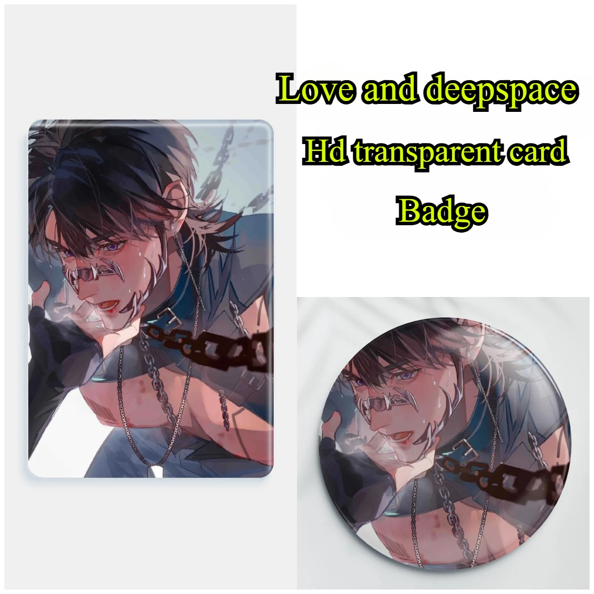 Аниме Love and Deepspace Caleb, акриловый прозрачный значок для косплея, мультяшная группа, фотокарточки, эмблема, брошь, нагрудник, подарок
Аниме Love and Deepspace Caleb, акриловый прозрачный значок для косплея, мультяшная группа, фотокарточки, эмблема, брошь, нагрудник, подарок