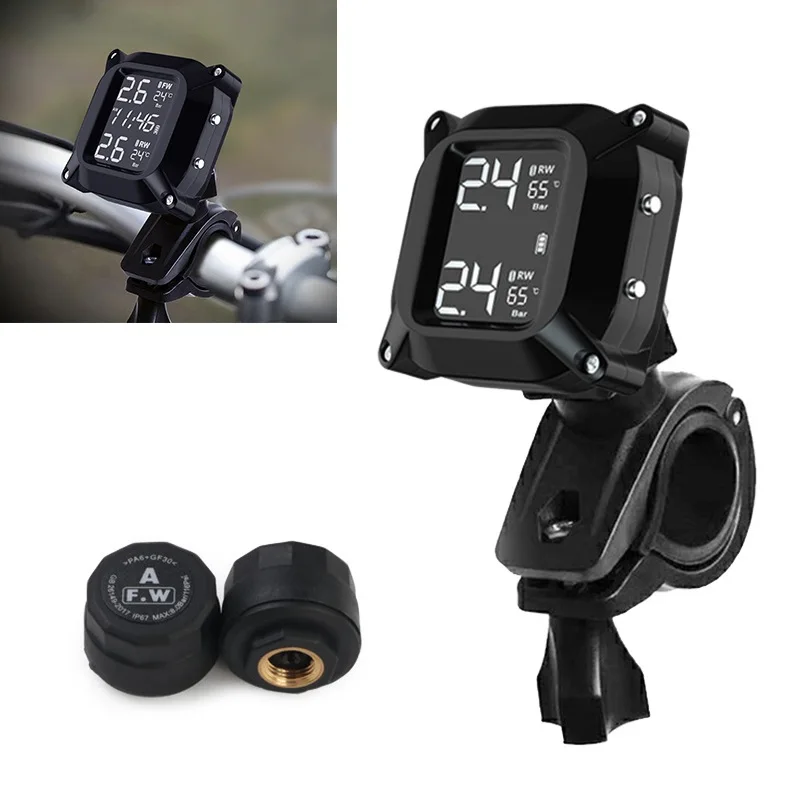 Wireless Motorcycle TPMS Tire Pressure Monitoring System Solar External LCD Display Temperature Monitor Alarm
Wireless Motorcycle TPMS Tire Pressure Monitoring System Solar External LCD Display Temperature Monitor Alarm