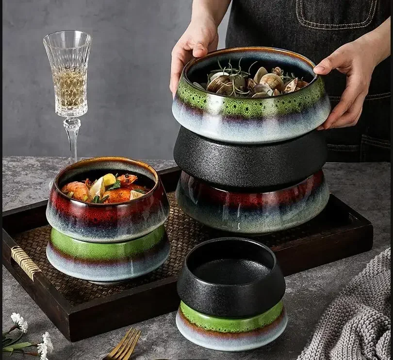 Japanese Retro Ramen Bowl Household Salad Rice Soup Bowl Restaurant Food Decoration Ceramic Bowl Creative Kitchen Tableware
Japanese Retro Ramen Bowl Household Salad Rice Soup Bowl Restaurant Food Decoration Ceramic Bowl Creative Kitchen Tableware