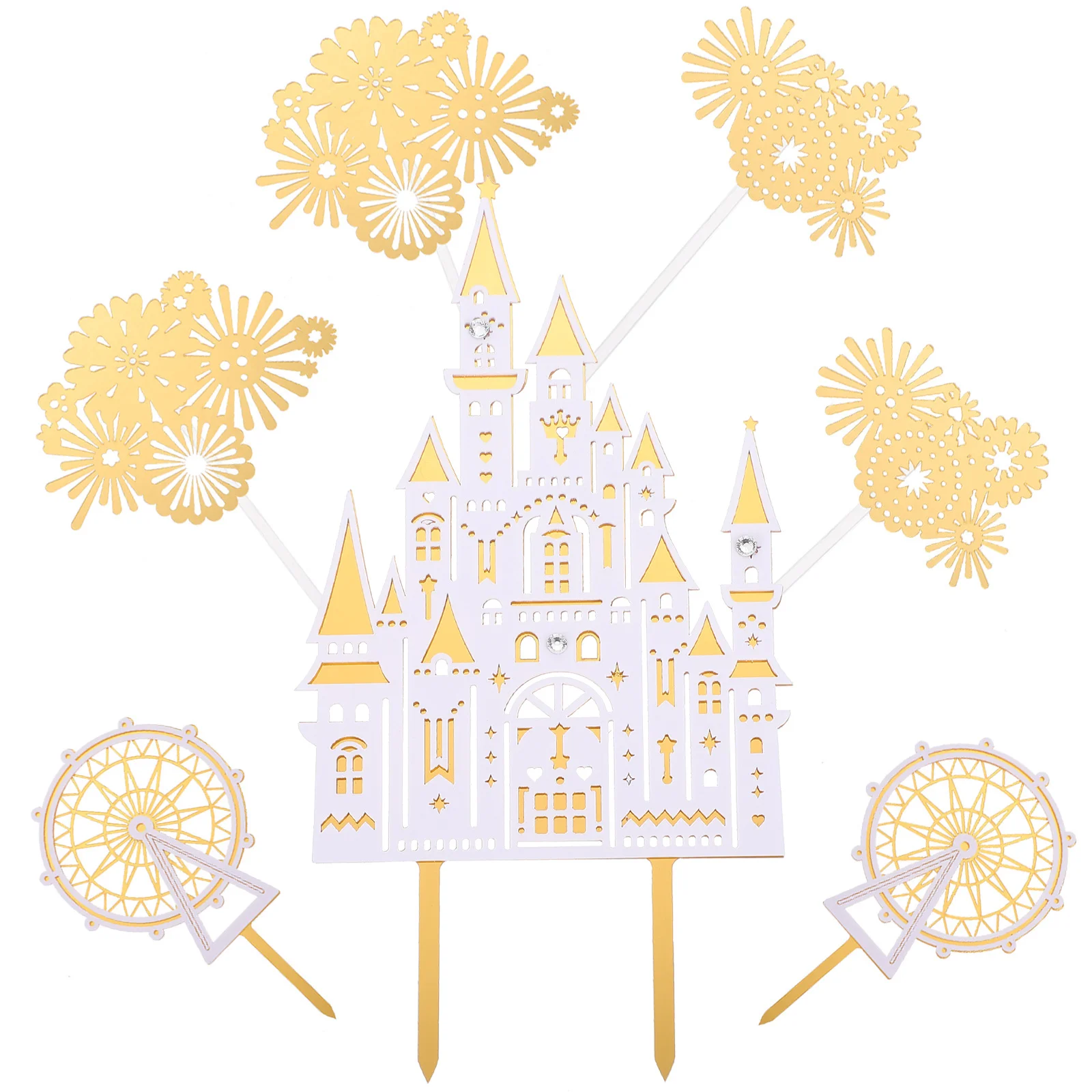 7Pcs Castle Ferris Wheel Theme Cake Toppers Birthday Party Cake Decor Insert Cards Cupcake Ornament Easy Insert Remove
7Pcs Castle Ferris Wheel Theme Cake Toppers Birthday Party Cake Decor Insert Cards Cupcake Ornament Easy Insert Remove