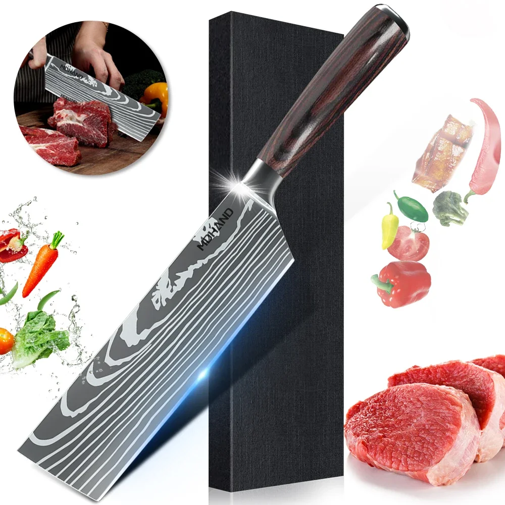 7 Inch Professional Kitchen Knives Stainless Steel Boning and Chopping Knife Sharp Meat Cleaver Cooking Tools Fruit Peeler
7 Inch Professional Kitchen Knives Stainless Steel Boning and Chopping Knife Sharp Meat Cleaver Cooking Tools Fruit Peeler