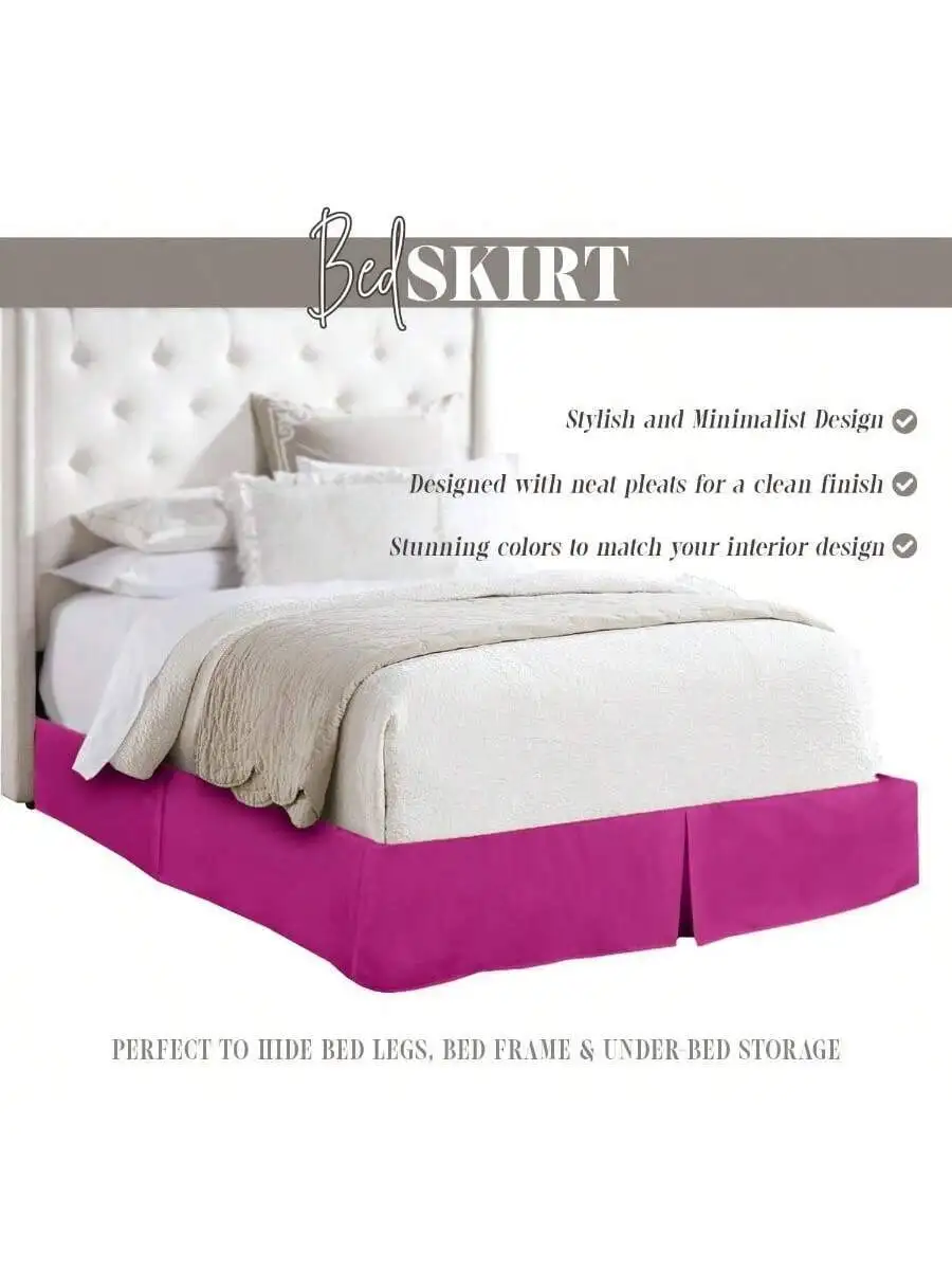 Premium Egyptian Cotton Box Pleated Bed Skirt 14 Inch Drop Hot Pink Full
Premium Egyptian Cotton Box Pleated Bed Skirt 14 Inch Drop Hot Pink Full
