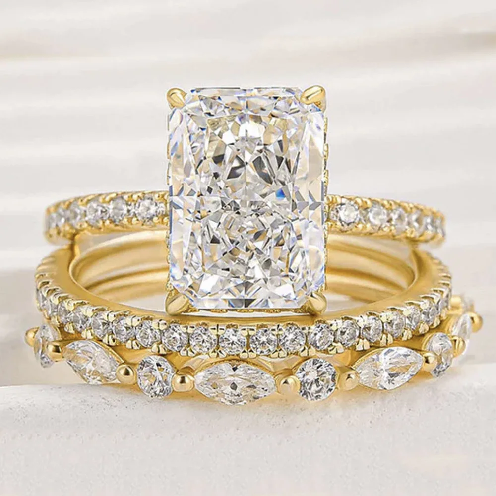 S925 Sterling Silver Super Flash Ice Flower Cut Zircon Ring Set European and American High-quality Light Luxury Ins Set Ring
S925 Sterling Silver Super Flash Ice Flower Cut Zircon Ring Set European and American High-quality Light Luxury Ins Set Ring