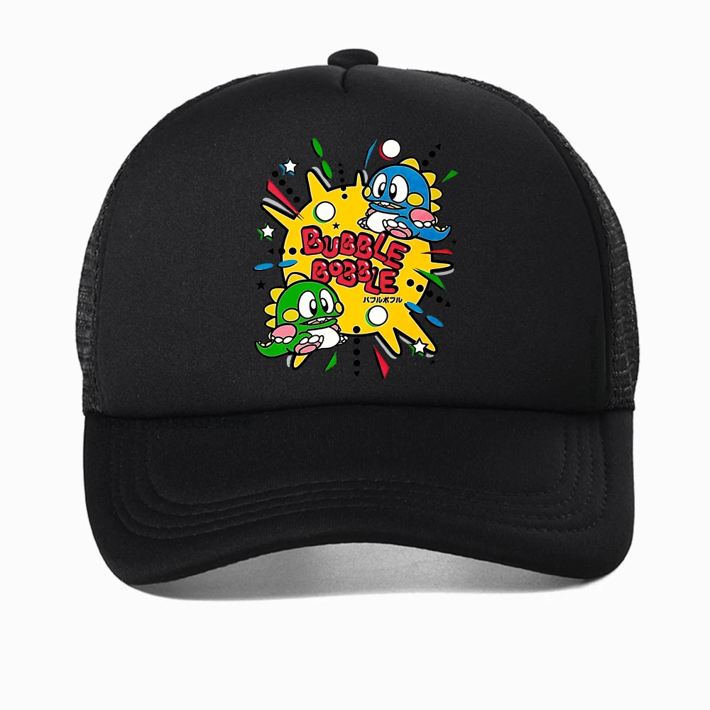 70s 80s Arcade Game Bubble Bobble hat Men women adjustable Snapback hat Fashion cartoon Baseball Cap mesh Breathable Sports hats
70s 80s Arcade Game Bubble Bobble hat Men women adjustable Snapback hat Fashion cartoon Baseball Cap mesh Breathable Sports hats