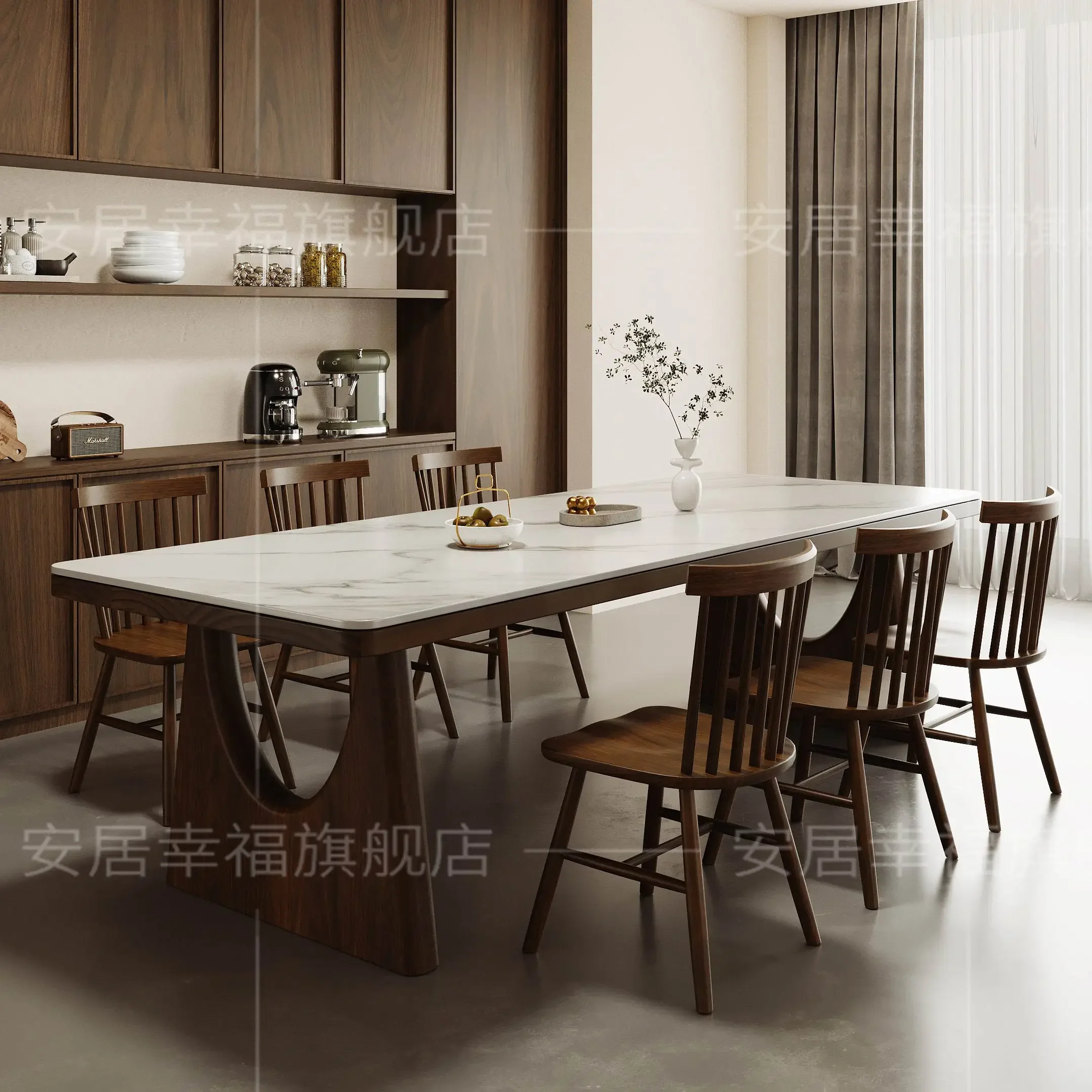 Solid wood rock slab dining table Modern simple walnut dining table Household Italian minimalist rectangular rock slab dining ta
Solid wood rock slab dining table Modern simple walnut dining table Household Italian minimalist rectangular rock slab dining ta
