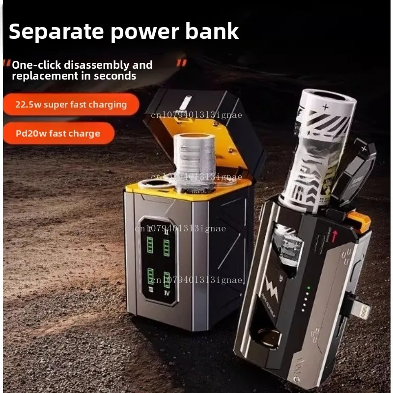 Compact 5000mAh Swappable Power Bank, Portable Mini Charger with Detachable Battery, Fast Charging Capsule
Compact 5000mAh Swappable Power Bank, Portable Mini Charger with Detachable Battery, Fast Charging Capsule