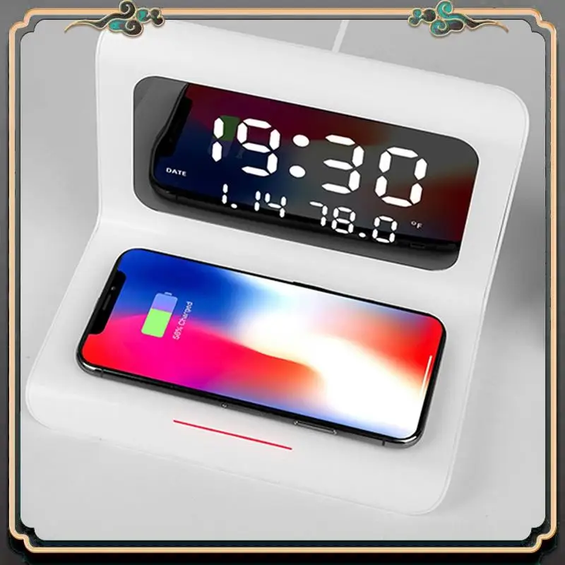 ASMA-Desktop Alarm Clock Wireless Charger Clock Wireless Charger With Thermometer Support 10W Fast Charging
ASMA-Desktop Alarm Clock Wireless Charger Clock Wireless Charger With Thermometer Support 10W Fast Charging