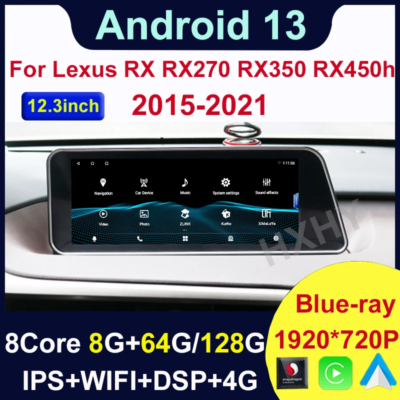 Qualcomm 12.3" Android 13 Apple Carplay Car Video Player Central Multimedia Stereo Screen for Lexus RX RX200t Rx300 Rx350 Rx450h
Qualcomm 12.3" Android 13 Apple Carplay Car Video Player Central Multimedia Stereo Screen for Lexus RX RX200t Rx300 Rx350 Rx450h