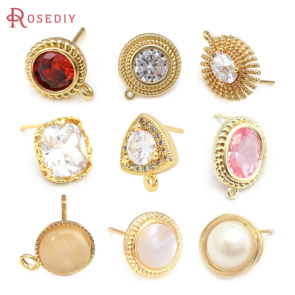 18K Gold Color Round Oval Square Shape Stud Earrings Pins Earrings Jewelry Earrings Making High Quality Diy Findings Accessories
18K Gold Color Round Oval Square Shape Stud Earrings Pins Earrings Jewelry Earrings Making High Quality Diy Findings Accessories