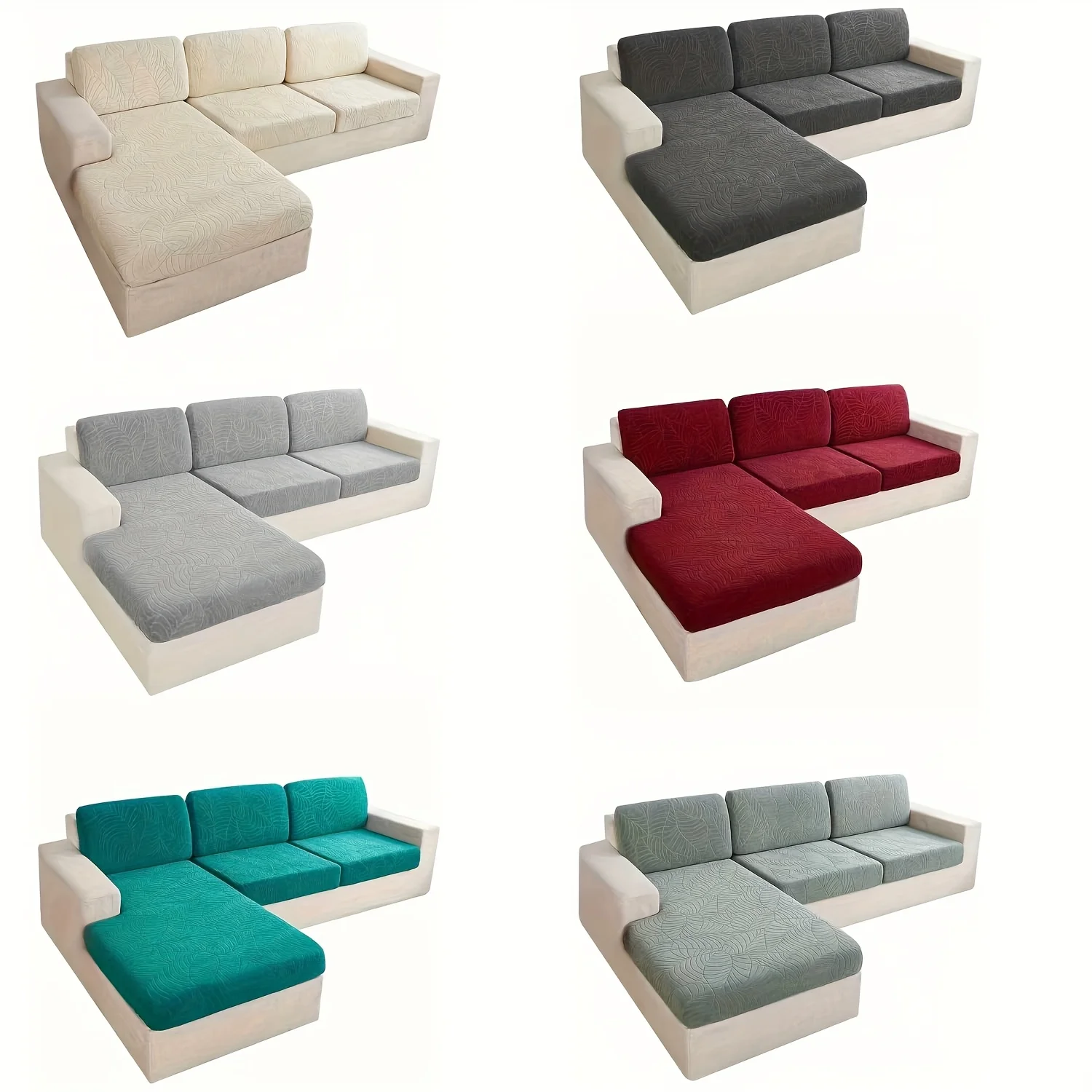 6pcs/Set Sofa Cover, Leaf Jacquard High Elasticity Sofa Cover, Furniture Protective Cover, Concubine-style Sofa Cushion Cover With Elastic Band, Easy To Install, Removable And Easy-to-clean Home Protective Cover, Valentine'S Day Home Decorations
6pcs/Set Sofa Cover, Leaf Jacquard High Elasticity Sofa Cover, Furniture Protective Cover, Concubine-style Sofa Cushion Cover With Elastic Band, Easy To Install, Removable And Easy-to-clean Home Protective Cover, Valentine'S Day Home Decorations
