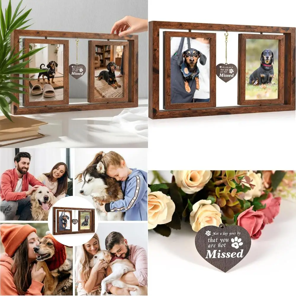 Мемориальные подарки для домашних животных от потери собаки или кошки, двух вращающиеся деревянные рамки для фотографий, нескользящая печать - вмещает 4x6 фотографий, сочувствие B
Мемориальные подарки для домашних животных от потери собаки или кошки, двух вращающиеся деревянные рамки для фотографий, нескользящая печать - вмещает 4x6 фотографий, сочувствие B