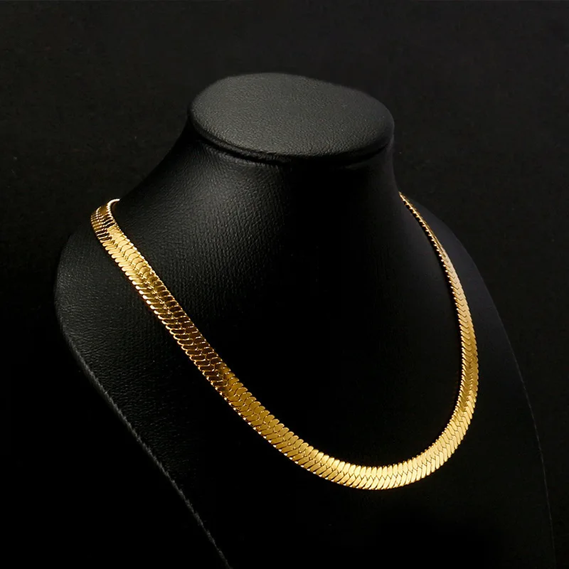 Luxury 24K 9999 Pure Gold real gold Women's Blade Chain Flat Snake Chain Glow Fashion Necklace
Luxury 24K 9999 Pure Gold real gold Women's Blade Chain Flat Snake Chain Glow Fashion Necklace