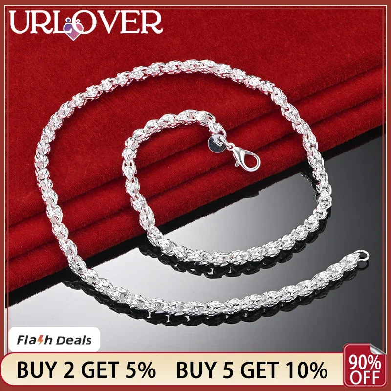 URLOVER 925 Sterling Silver Geometry Personality Necklace For Man Woman Chain Trendy Party Birthday Wedding Fashion Jewelry
URLOVER 925 Sterling Silver Geometry Personality Necklace For Man Woman Chain Trendy Party Birthday Wedding Fashion Jewelry