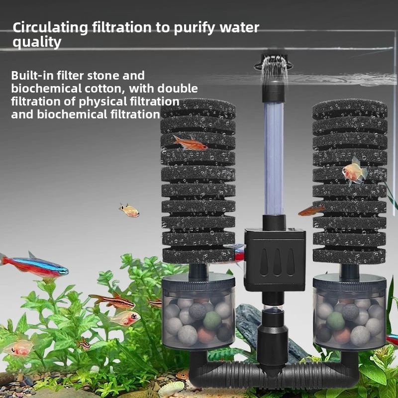 Submersible Fish Tank Filter - Quiet Biochemical Sponge & Oxygen Pump, No Fry Suction, 3-in-1 Water Circulation
Submersible Fish Tank Filter - Quiet Biochemical Sponge & Oxygen Pump, No Fry Suction, 3-in-1 Water Circulation
