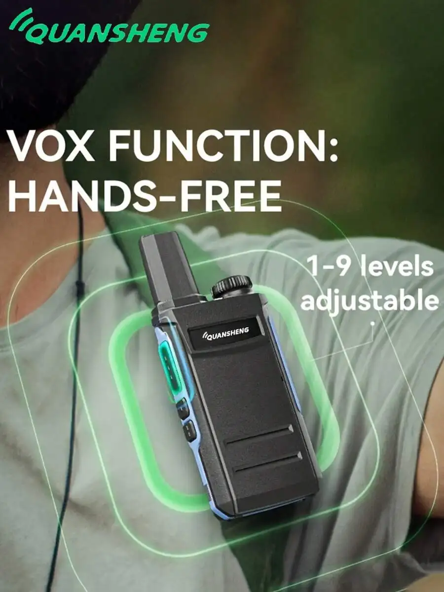 Hands-Free VOX Walkie Talkie For Cycling, Racing, Hiking, Hunting — 1-9 Level Adjustable, Wireless Remote Charging, Long Range
Hands-Free VOX Walkie Talkie For Cycling, Racing, Hiking, Hunting — 1-9 Level Adjustable, Wireless Remote Charging, Long Range
