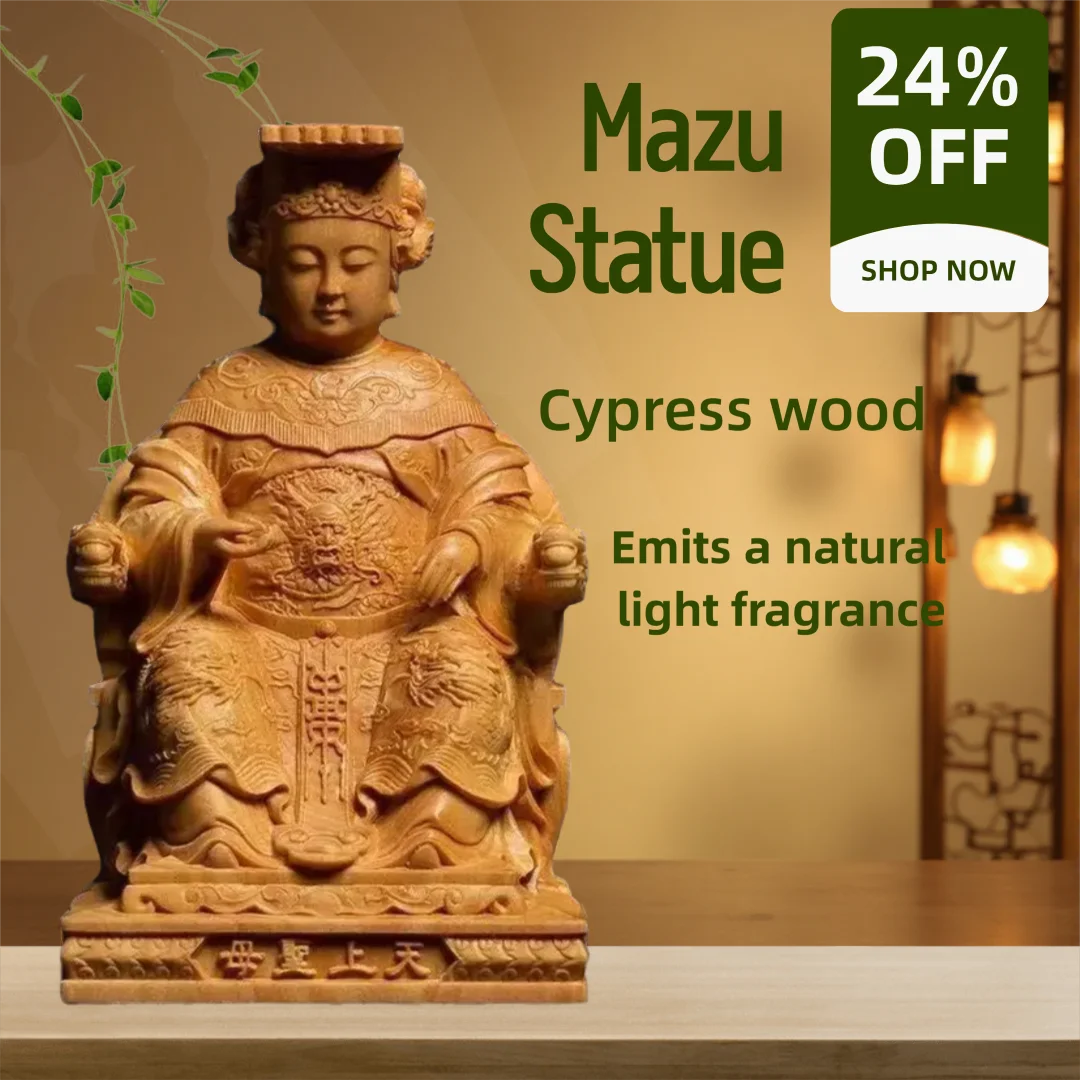 Natural Boxwood Chinese Goddess Mazu Statue Traditional culture Mazu wooden carvings Sea Goddess Home Room Decoration Figurines
Natural Boxwood Chinese Goddess Mazu Statue Traditional culture Mazu wooden carvings Sea Goddess Home Room Decoration Figurines