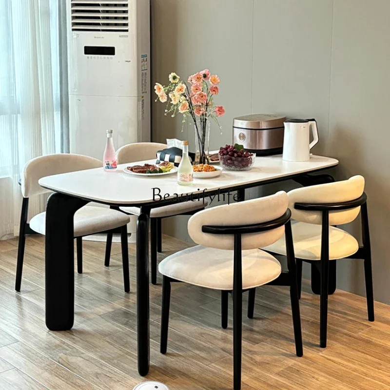 Modern simple light luxury rock slab dining table 2024 new solid wood small apartment square dining table
Modern simple light luxury rock slab dining table 2024 new solid wood small apartment square dining table