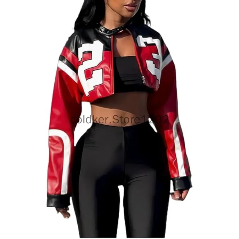 Y2K Letter Bomber Jacket Women Cropped Coat New Streetwear Fashion Autumn Casual Faux Leather Motorcycle Jacket
Y2K Letter Bomber Jacket Women Cropped Coat New Streetwear Fashion Autumn Casual Faux Leather Motorcycle Jacket