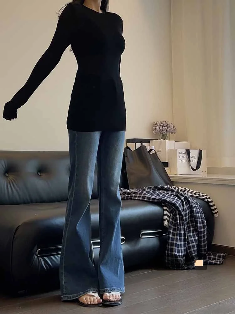 Синие джинсы-колокольчики в стиле ретро, женские зимние новые эластичные брюки-колокольчики с высокой талией для похудения, маленькие размеры
Синие джинсы-колокольчики в стиле ретро, женские зимние новые эластичные брюки-колокольчики с высокой талией для похудения, маленькие размеры