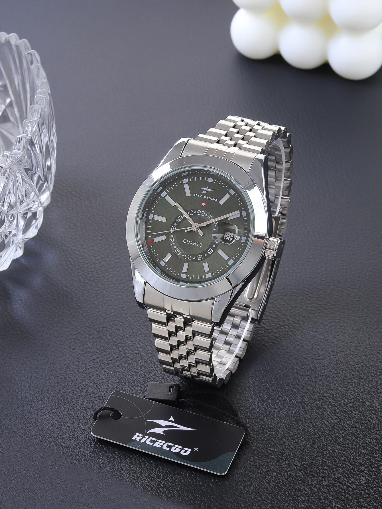 Ricecgo 1 Men's Classic Quartz Watch - Business Style, Round Dial, Arabic Numerals, Calendar Display, Stainless Steel Strap, Quartz Movement, Suitable for Daily Wear, Ideal Gift for Birthdays or Special Occasions
Ricecgo 1 Men's Classic Quartz Watch - Business Style, Round Dial, Arabic Numerals, Calendar Display, Stainless Steel Strap, Quartz Movement, Suitable for Daily Wear, Ideal Gift for Birthdays or Special Occasions