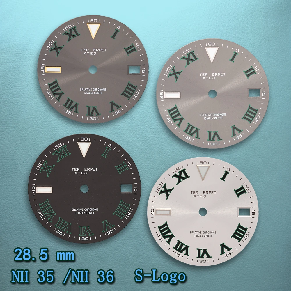 Циферблат S Logo 28,5 мм NH35 Roman Aureum, совместимый с механизмами NH35/NH36/4R/7S, с синим люминесцентным покрытием, аксессуары для модификации часов.
Циферблат S Logo 28,5 мм NH35 Roman Aureum, совместимый с механизмами NH35/NH36/4R/7S, с синим люминесцентным покрытием, аксессуары для модификации часов.