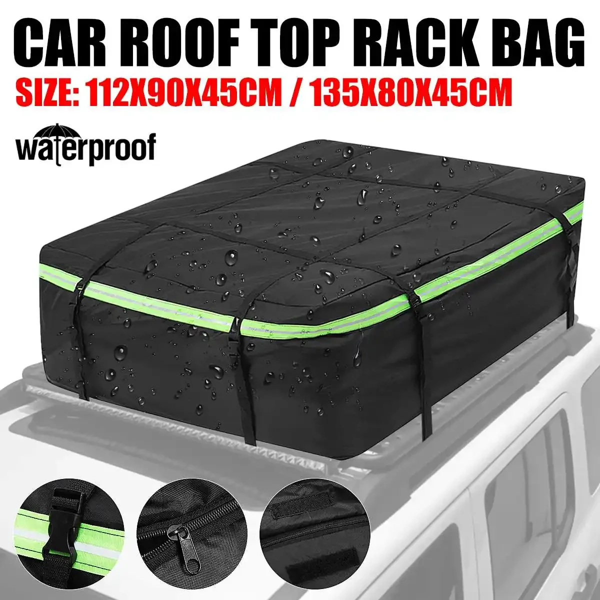 Car Roof Top Cargo Bag Storage Luggage Travel Bag 420D Organizer Bag Foldable 112x90x45cm 135x80x45cm for SUV Van
Car Roof Top Cargo Bag Storage Luggage Travel Bag 420D Organizer Bag Foldable 112x90x45cm 135x80x45cm for SUV Van