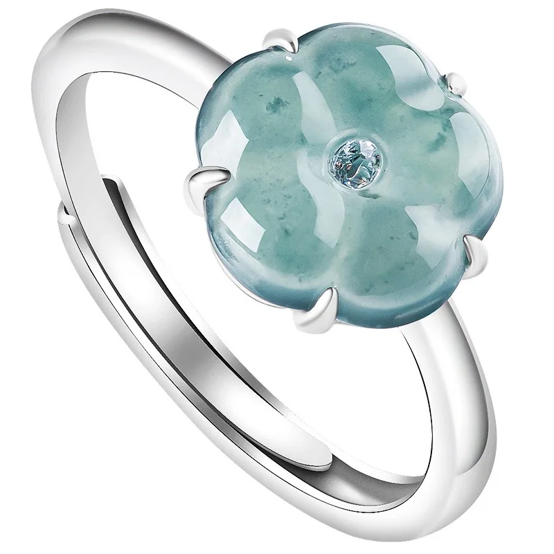Real Solid 925 Sterling Silver Natural A Grade Jade Jadeite Women Lucky Peach Flower Ring
Real Solid 925 Sterling Silver Natural A Grade Jade Jadeite Women Lucky Peach Flower Ring