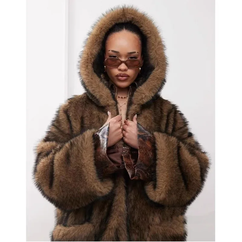 Fluffy Soft Windproof Outerwear Design Trendy Winner Long Fur Coats Luxury Vintage Women Warm Thick Hooded Faux Fur Trench Coat
Fluffy Soft Windproof Outerwear Design Trendy Winner Long Fur Coats Luxury Vintage Women Warm Thick Hooded Faux Fur Trench Coat