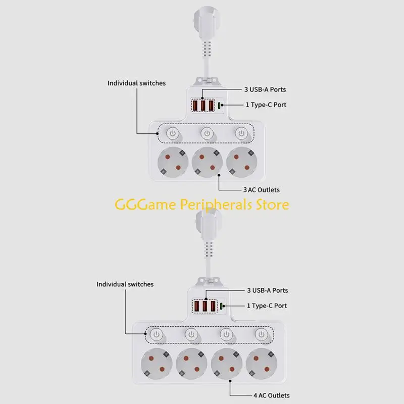 U55B Portable EU Power Adapter Power Strips with Overloads Protections Convenient Use
U55B Portable EU Power Adapter Power Strips with Overloads Protections Convenient Use