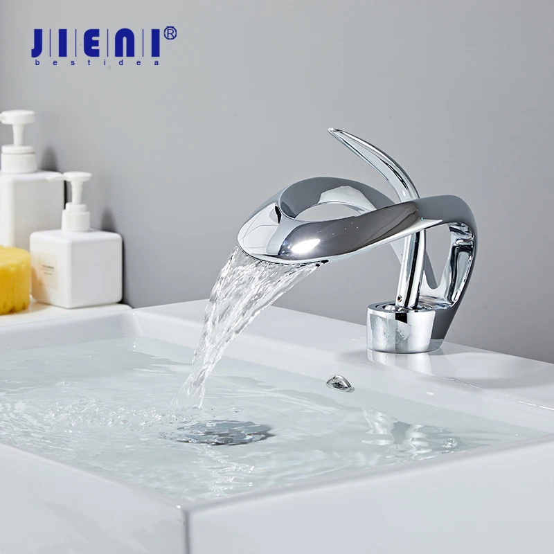 Смеситель для раковины JIENI из цельной латуни с эффектом водопада, креативный, с одной ручкой, для ванной комнаты, для горячей и холодной воды
Смеситель для раковины JIENI из цельной латуни с эффектом водопада, креативный, с одной ручкой, для ванной комнаты, для горячей и холодной воды
