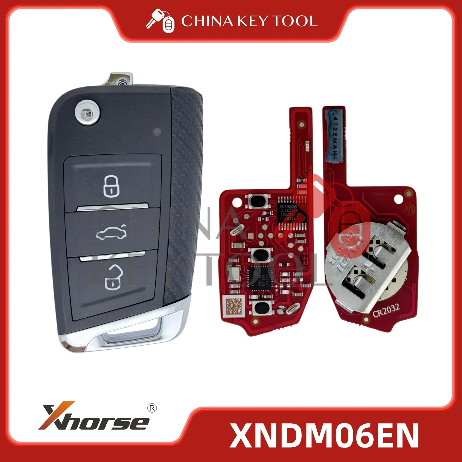 Xhorse XNDM06EN Universal Wireless Flip Remote Key MQB Style 3 Button Aftermarket Car Remote Replacement
Xhorse XNDM06EN Universal Wireless Flip Remote Key MQB Style 3 Button Aftermarket Car Remote Replacement