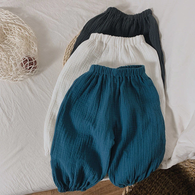 Summer Thin Boys And Girls Cotton Pants With Pockets Korean New Children's Casual Loose Bloomers Kids Trousers WTP125
Summer Thin Boys And Girls Cotton Pants With Pockets Korean New Children's Casual Loose Bloomers Kids Trousers WTP125