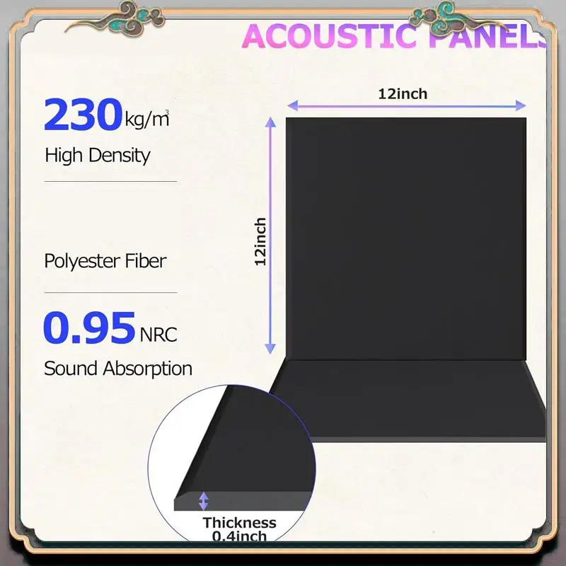 Durable 18 Pack Self-Adhesive Acoustic Panels, 12X12x0.4Inch Sound Proof Foam Wall Panels,For Home Studio Office,Black Durable
Durable 18 Pack Self-Adhesive Acoustic Panels, 12X12x0.4Inch Sound Proof Foam Wall Panels,For Home Studio Office,Black Durable