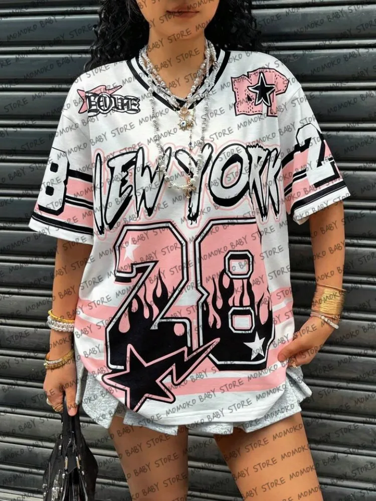 New York 28 Pattern For Women Mesh Breathable Sports Tshirts Top Casual V-neck Sports Tshirt Trend Brand Street Clothing Y2K Top
New York 28 Pattern For Women Mesh Breathable Sports Tshirts Top Casual V-neck Sports Tshirt Trend Brand Street Clothing Y2K Top