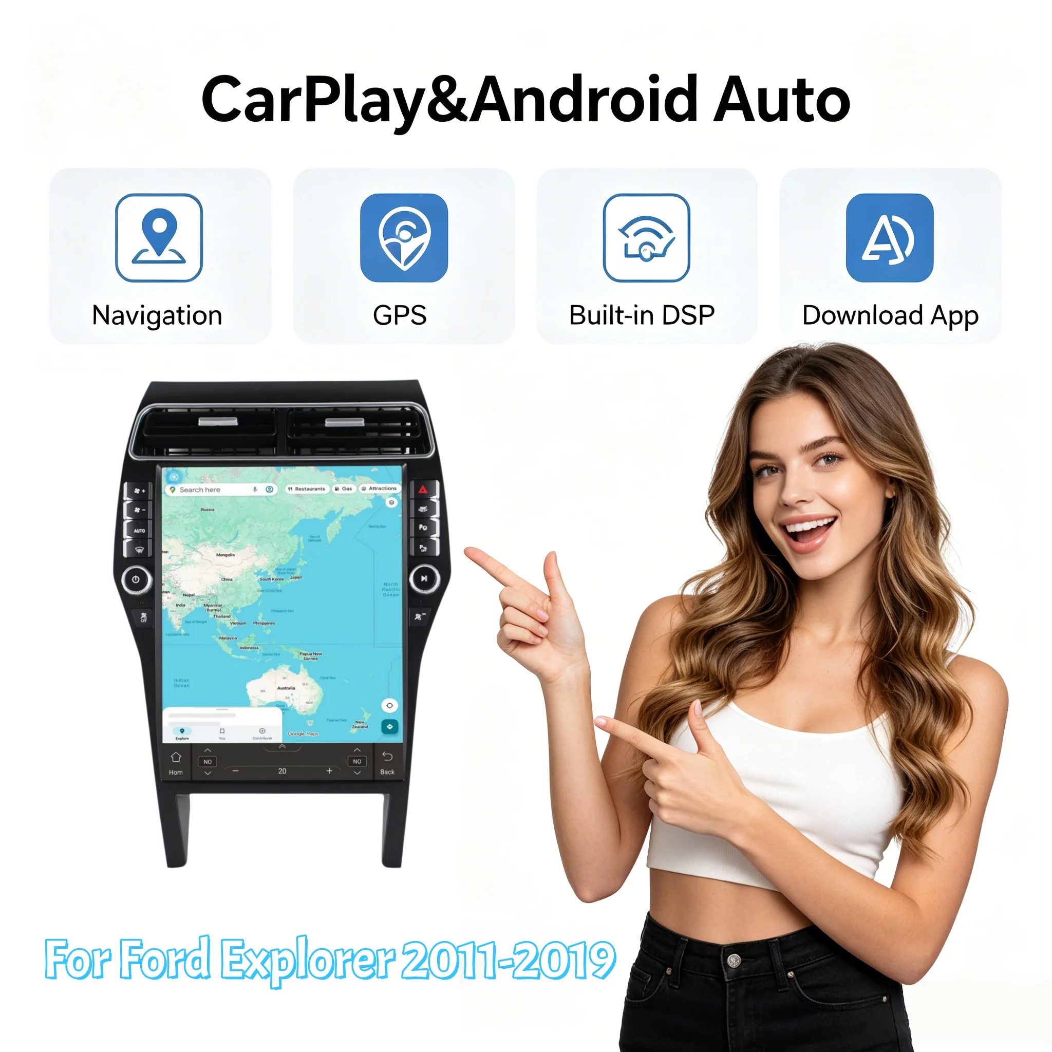 16.2 INCH Touch Screen Android Car Radio For Ford Explorer 2011-2019 Stereo Wireless CarPlay GPS Navigation Auto Radio Head Unit
16.2 INCH Touch Screen Android Car Radio For Ford Explorer 2011-2019 Stereo Wireless CarPlay GPS Navigation Auto Radio Head Unit