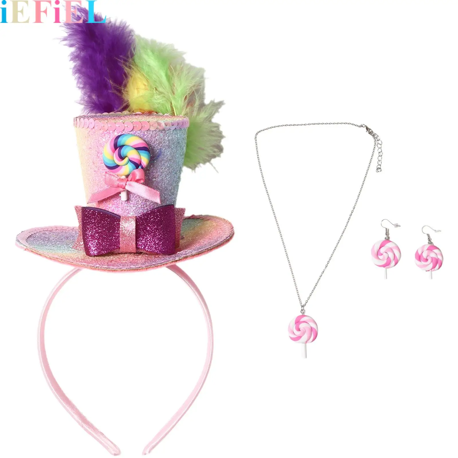 Womens Candy Cake Sparkly Sequins Feathered Headpiece And Earrings for Dance Performance Accessories Costume
Womens Candy Cake Sparkly Sequins Feathered Headpiece And Earrings for Dance Performance Accessories Costume