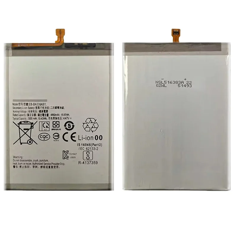 EB-BA336ABY EB-BA336ABS Аккумулятор для Samsung Galaxy A33 A53 5G SM-A5360 A5360 SM-A3360 EB-BA536ABY
EB-BA336ABY EB-BA336ABS Аккумулятор для Samsung Galaxy A33 A53 5G SM-A5360 A5360 SM-A3360 EB-BA536ABY
