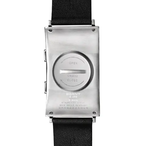 Electronic Digital Watch for Men Fitness Ink Wristwatch Stainless Steel Case Leather Strap 3ATM Waterproof Men Sport Watch Ink