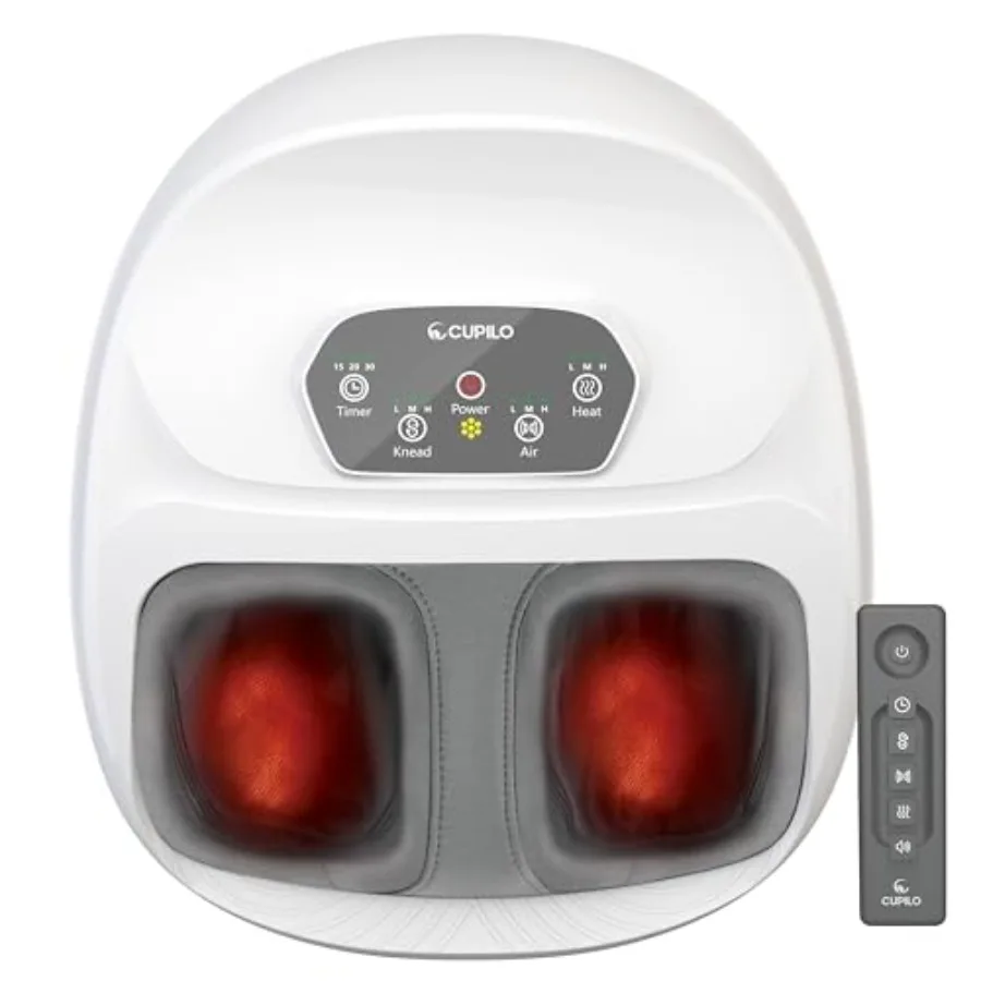 Foot Massager with Heat for Home Use, White Shiatsu Massage Device with Remote Control and Multi-Level Settings for Neuropathy
Foot Massager with Heat for Home Use, White Shiatsu Massage Device with Remote Control and Multi-Level Settings for Neuropathy