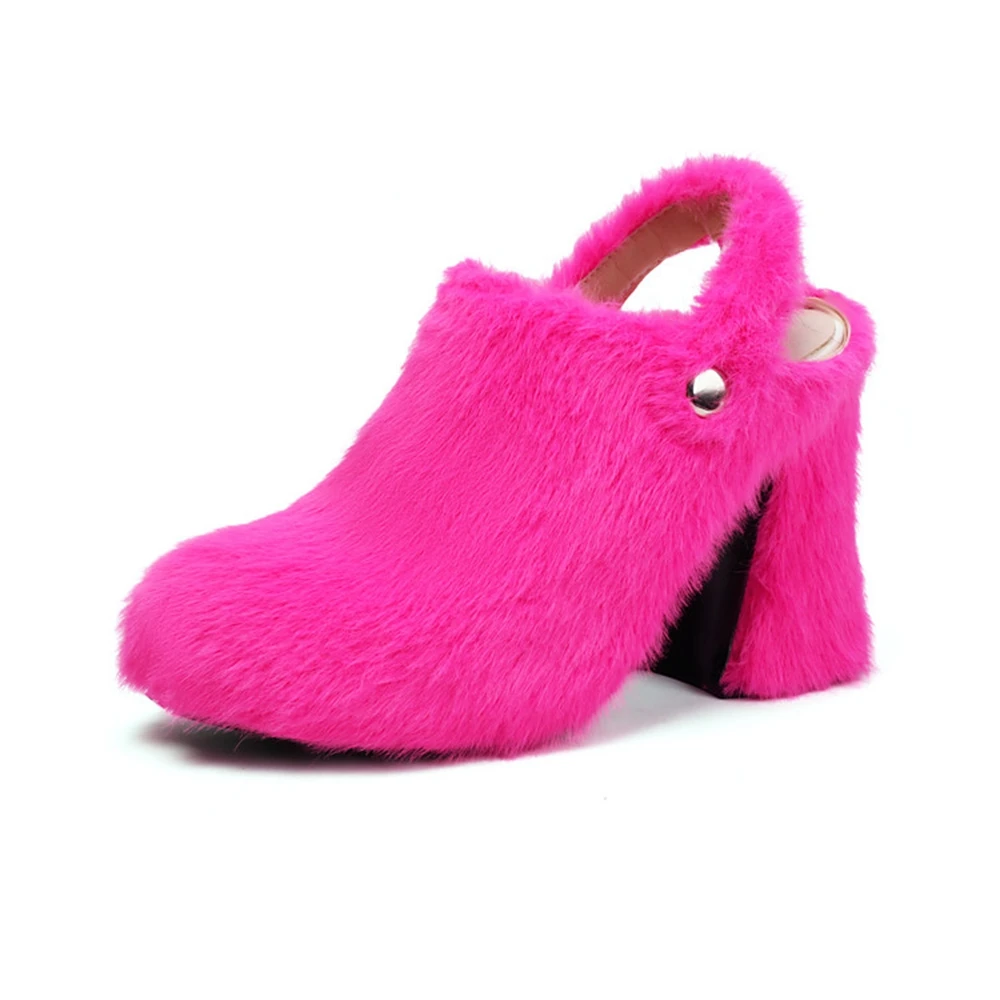 Women Faux Fur Chunky Heel Mules Round Toe Slip on Warm Fuzzy Heels Multi Colors Plus Size 35-46 1099
Women Faux Fur Chunky Heel Mules Round Toe Slip on Warm Fuzzy Heels Multi Colors Plus Size 35-46 1099