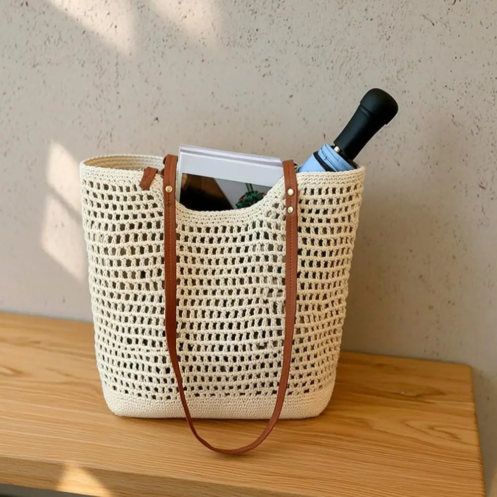 Crochet Shoulder Bag, Large Capacity Tote Bag, Lightweight Knit Handbag, Summer Beach Tote Purse for Women Holiday Commuting
Crochet Shoulder Bag, Large Capacity Tote Bag, Lightweight Knit Handbag, Summer Beach Tote Purse for Women Holiday Commuting