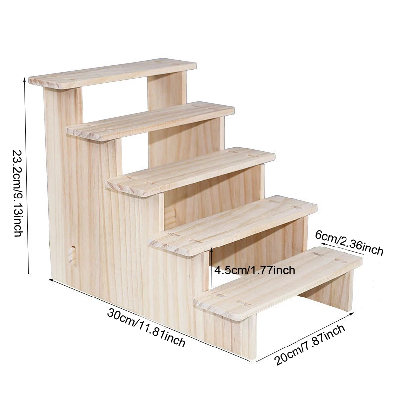 Wooden Multilayer Riser Display Rack Multifunction Jewelry Dessert Cupcake Collectibles Storage Stand Organizers Window Showcase