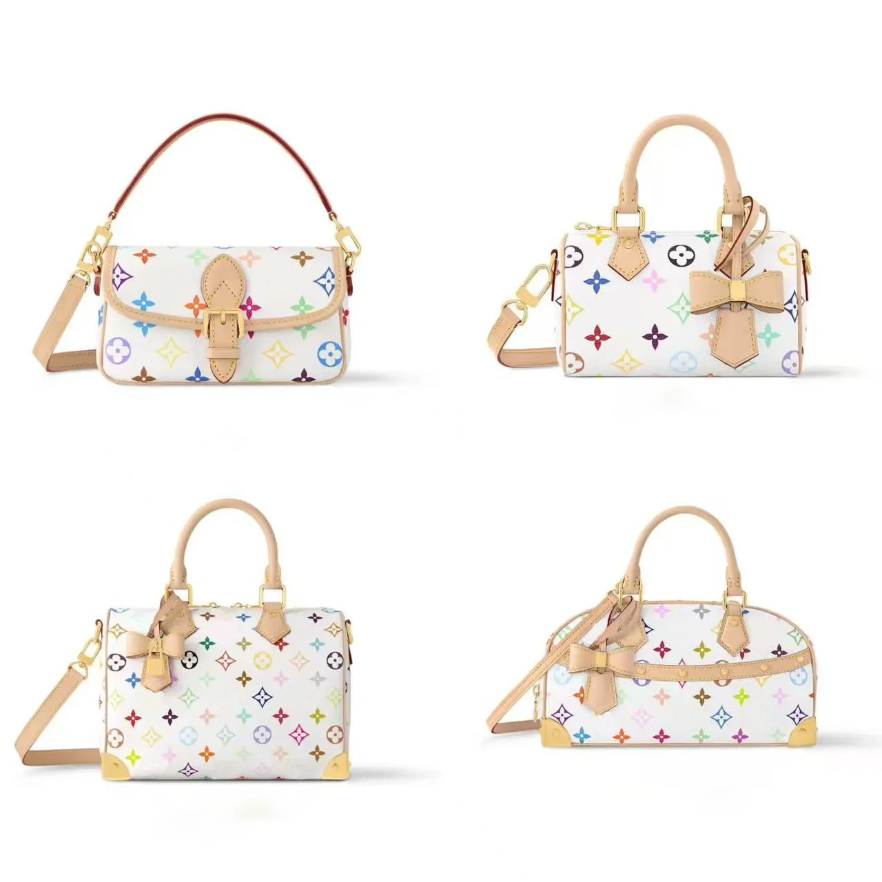 Designer Shoulder bag Crossbody Bag murakami luxury bag lvslys Women Monogram Coated Canvas Rainbow Hues Bow Padlock Accents Adj
Designer Shoulder bag Crossbody Bag murakami luxury bag lvslys Women Monogram Coated Canvas Rainbow Hues Bow Padlock Accents Adj