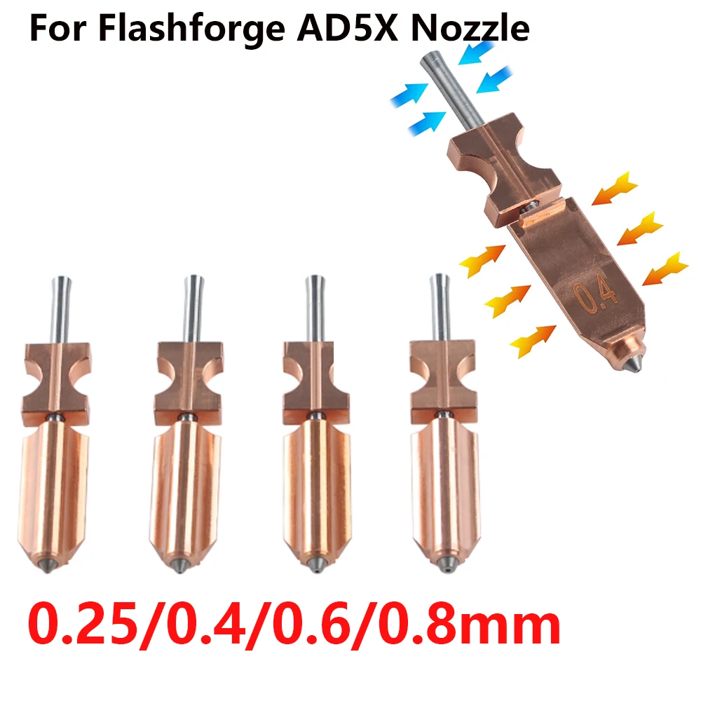 For Flashforge AD5X Nozzle Upgrade Detachable 0.4 0.6 0.25 0.8mm for Flashforge AD5X Hotend Extruder Quick Release Nozzles Parts
For Flashforge AD5X Nozzle Upgrade Detachable 0.4 0.6 0.25 0.8mm for Flashforge AD5X Hotend Extruder Quick Release Nozzles Parts