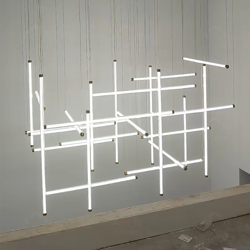 Modern Geometric Acrylic Stick Art Chandelier Adjustable Height Bedroom and Dining Room Lights - For Hotels 
Modern Geometric Acrylic Stick Art Chandelier Adjustable Height Bedroom and Dining Room Lights - For Hotels